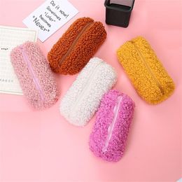 Lamb Cashmere Pencil Case Student Stationery Cute Bag High Capacity Pouch Novelty Cases Back To School Bags GCC109