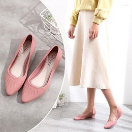 Sandals Ladies Soft Knit Stretch Ballet Pointed Casual Loafers Fashion Summer Breathable Mesh Shoes Moccasins