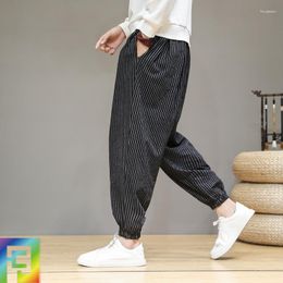 Men's Pants Ankel Tied Harem Men Streetwear Casual Joggers Mens Cotton Linen Sweatpants Ankle-length Trousers 2022