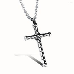 Pendant Necklaces Crucifix Stainless Steel Mens Cross Chain Street Fashion Hip Hop Jewellery