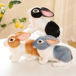 Fluffy Simulation Rabbit Plush Toy Soft Doll Lifelike Bunny Stuffed Animal Sweet Birthday Gift Home Decor for Children