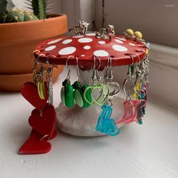 Jewellery Pouches Mushroom Earring Holder 26 Holes Earrings Storage Rack Display Home Desktop Ornament Stand Resin Organiser Decor Jewer