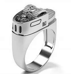 Ring Lighter Silver Polishing Silver Plated Ring Men Cigarette Lighter Fashion Rings