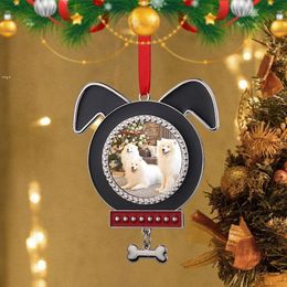 Sublimation Pendant White Blanks Cat Dog Heat Ornaments Pet Pendants with Ribbon Customised DIY Gift Car Freshener GCC74