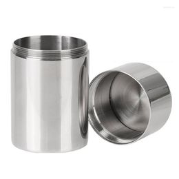 Storage Bottles Thick Portable 304 Stainless Steel Sealed Jar Small Tea Coffee Beans Container Travel Home Can