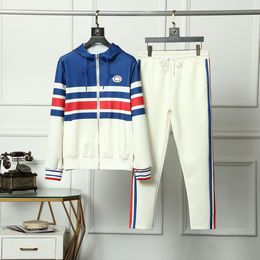 Designer Tracksuits men and women trousers suit outdoor zipper stripe top high-quality sportswear mens trousers GU