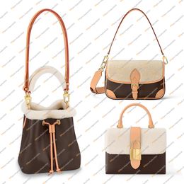 Ladies Fashion Designe Luxury Shearling Bucket Bags Handbag Shoulder Bag Crossbody TOTE Messenger Bag TOP 5A DIANE LOCK BB M46317 M46318