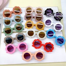 Wholesale Sun Flower Round Cute Kids Sunglasses UV400 for Boy Girls Toddler Lovely Baby Sun Glasses Children