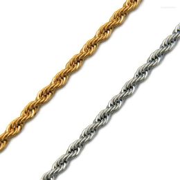 Chains Hip Hop Men's Necklace Hand Chain18K Stainless Steel Twist Chain Jewellery Men Gothic Punk Clothes