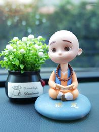 Interior Decorations Yizen Little Monk Car Ornaments Shaking His Head Centre Console Creative Cute Decoration Supplies Daquan