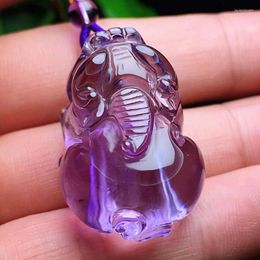 Pendant Necklaces Fine Purple Natural Crystal Pi Xiu Brave Troops Sweater Chain Necklace Lucky For Women Men Fashion Charm Jewelry