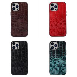 Genuine Leather Phone Cases for iPhone 14 Pro Max Crocodile Texture Unique Shockproof Soft Protection Robust Cowhide Mobile Back Covers