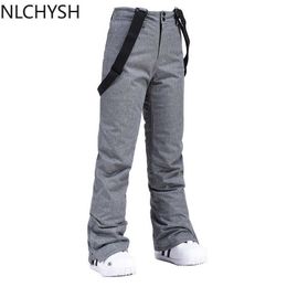 Skiing BIB Pants Ski Men Women Thicken Windproof Waterproof Cotton Winter Outdoor Sports Snowboarding Warm Breathab Overalls Unisex L221025