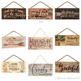 Rectangle Wooden Hanging Pendant friend family Wall Door Friendship Ornament DIY New Year Party Christmas Decorations BBC83