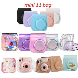 Film Cameras for Fujifilm Instax Mini 11 Camera Accessory Artist Oil Paint PU Leather Instant Camera Shoulder Bag Protector Cover Case 221025