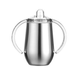 10oz Stainless Steel Sippy Cup Vacuum Coffee Mugs Double Wall Outdoor Insulated Baby Cups with handle