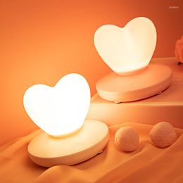 Strings Romantic Love Heart LED Night Light Touch Control Table Lamp For Valentines Day Anniversary Gift Home Decor USB Rechargable