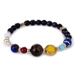 Natural Stone Beaded Bracelet Eight Planets Crystal Chakrastone Bracelets Fashion Accessories