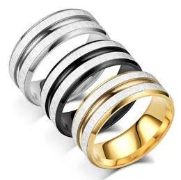 Europe and the United States simple titanium steel two-color ring men wire-drawing anti-scratch wire-drawing fashion lovers accessories