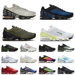 TOP 2023 Tuned Plus 3 Tn Iii Running Shoes Bone Black Royal Olive Green Bordeaux Multi White Radiant Red Men Women Tn3 Sneakers Trainers