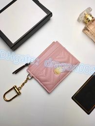 Marmont 627064 key chain Card Holder wallet 7A quality Luxury Coin Purses gold with box Women's mens Designer compartments Wa313G