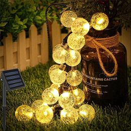 Garden Decorations Solar String Lights 100 LEDs Fairy Outdoor With 8 Modes IP65 Waterproof Garland Christmas Light for Party Decor 221025