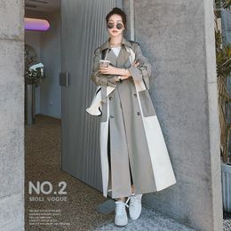 Women's Trench Coats Spring Autumn Designer Clothes Women Jacket Windbreaker Long Coat Loose Elegant Fashion For