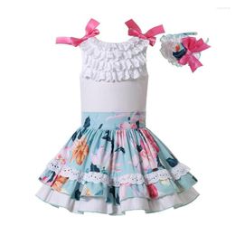 Clothing Sets Children Girls Flower Casual 2 Piece Sibling Matching And Outfits Size 3 4 5 6 8 10 12 Years Old With Hairband