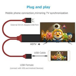 Cabos HDTV universais OEM Plug and play Adaptador HD-Out Digital AV 1080P USB 2.0 para tipo C Micro 5pin 1M com caixa de varejo