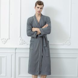 Men's Sleepwear Mens Bathrobe Gown Nightgown Long Sleeve Robe Kimono Home Wear Nightdress Spring Casual V-Neck Nightwear Outfits