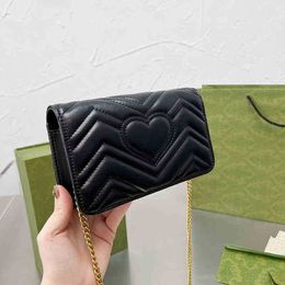 chain crossbody designer bags leather handbags women shoulder bag Luxury Bags Lady Fashion Small Square Messenger Purses Wallet 220723
