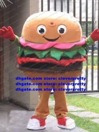 Brown Hamburger Bread Mascot Costume Mascotte Burger Bun HAM Panettone Ciabatta Adult Cartoon Character Outfit Suit Company Activity Highs Qualitys No.643