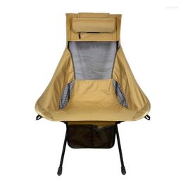 Camp Furniture Outdoor Camping Chair High Back Folding Super Hard Aluminium Alloy Waterproof Oxford Cloth Barbecue Picnic Lounge