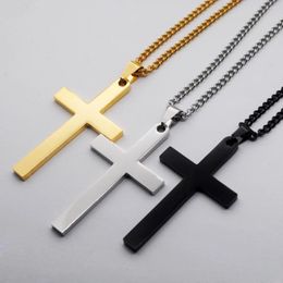 Pendant Necklaces Cross Necklace Women Jewellery Gift Christian Chain Titanium Stainless Steel For Man Male Or Female 2022 Metal Fashion