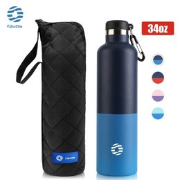 Water Bottles FJbottle Thermos Flask Vacuum 1810 Stainless Steel Sport For Fitness Outdoor Sports Big Capacity 1000ML 221025