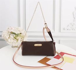 Fashion Women's Vintage EVA real Leather shoulder bag classic Cleo brushed tote Luxury Designer handbags retro hobo buckle mers Crossbody two straps Gold chain Bags