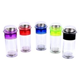 Colourful Smoking Acrylic Cup Style Pipes Travel Kit LED Lamp Lighting Dry Herb Tobacco Waterpipe Philtre Removable Hand Car Hookah Shisha Cigarette Holder DHL