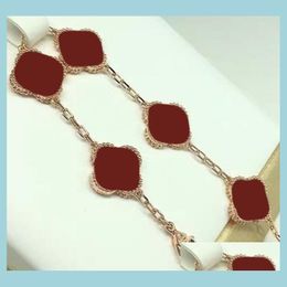 Charm Bracelets 6 Colors Fashion Classic 4/four Leaf Clover Bangle Chain Agate Shell Wedding Cjeweler f Dhqyh