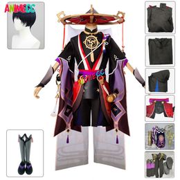 Theme Costume Anime Game Genshin Impact Scaramouche Cosplay Costume Hat Shoes Wig Anime Halloween Genshin Cosplay Scaramouche Costume for Men 221026