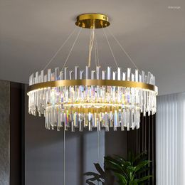 Chandeliers Italian Light Luxury Chandelier Crystal Main Living Room Lamp Modern Minimalist Large Round Dining Bedroom