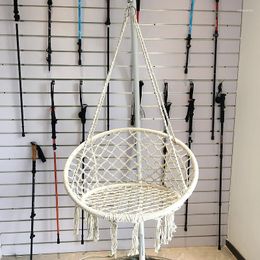 Camp Furniture Hammock Swing Chair Cotton Rope Handwoven Hanging 330 Pounds Capacity Macrame Tassels For C-Hammock Stand
