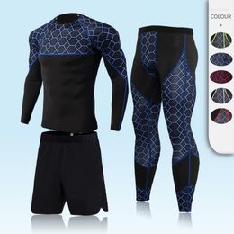 Men's Tracksuits Compression Sportswear Men's Winter Sports Suits Running Tights Rashgard Jogging Workout Set Track Suit Gym Training