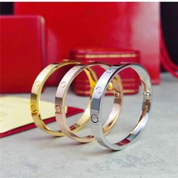 Love bangles with screwdriver diamonds bracelet Luxury Jewelry Womans stainless steel Rose Gold platinum designer bracelets for women accessories wholesale