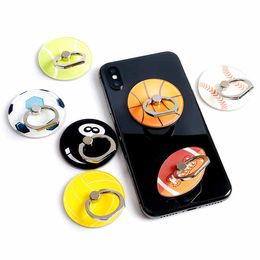 Cell Phone Accessories Creative Ring Mounts Holders Acrylic Finger Ring Buckle Bracket cute Basketball football rugby mix design love cartoon For iPhone 7 Plus gift