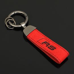 Suede Car KeyRing Keychain Key Chains Keyrings Holder For Audi Sline BMW AMG Sport Rline VW
