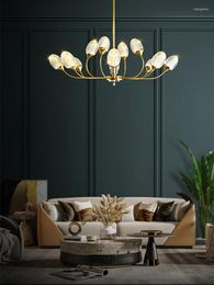Chandeliers Simple Living Room Chandelier For Dining Bedroom LED Fixtures Luxury Postmodern Metal Creative Acrylic Deco Hanging Lamp