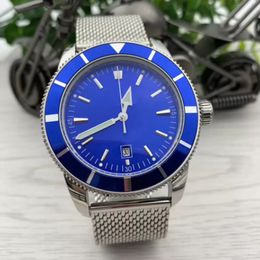 Luxury Men's Automatic Mechanical Watch Super and Ocean Series Date 47MM Stainless Steel Strap Blue Dial Calibre 20 Wristwatches Fret gratuit