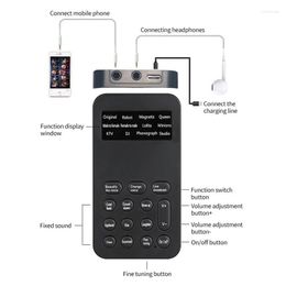 Microphones 12 Voice Modes Changer Live Streaming Sound Changes Microphone Mini Portable Modulator For Phone PC Tablet Laptop