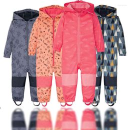 Clothing Sets 2022 2-10 Year Old Children's Outdoor Coveralls Windproof And Rainproof Jumpsuits Soft Shell Jackets Kids Clothes