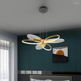 Chandeliers Creative LED Chandelier Lighting Modern Restaurant Pendant Lamps Simple Living Room Hanging Lamp Nordic Flower Commercial Lights